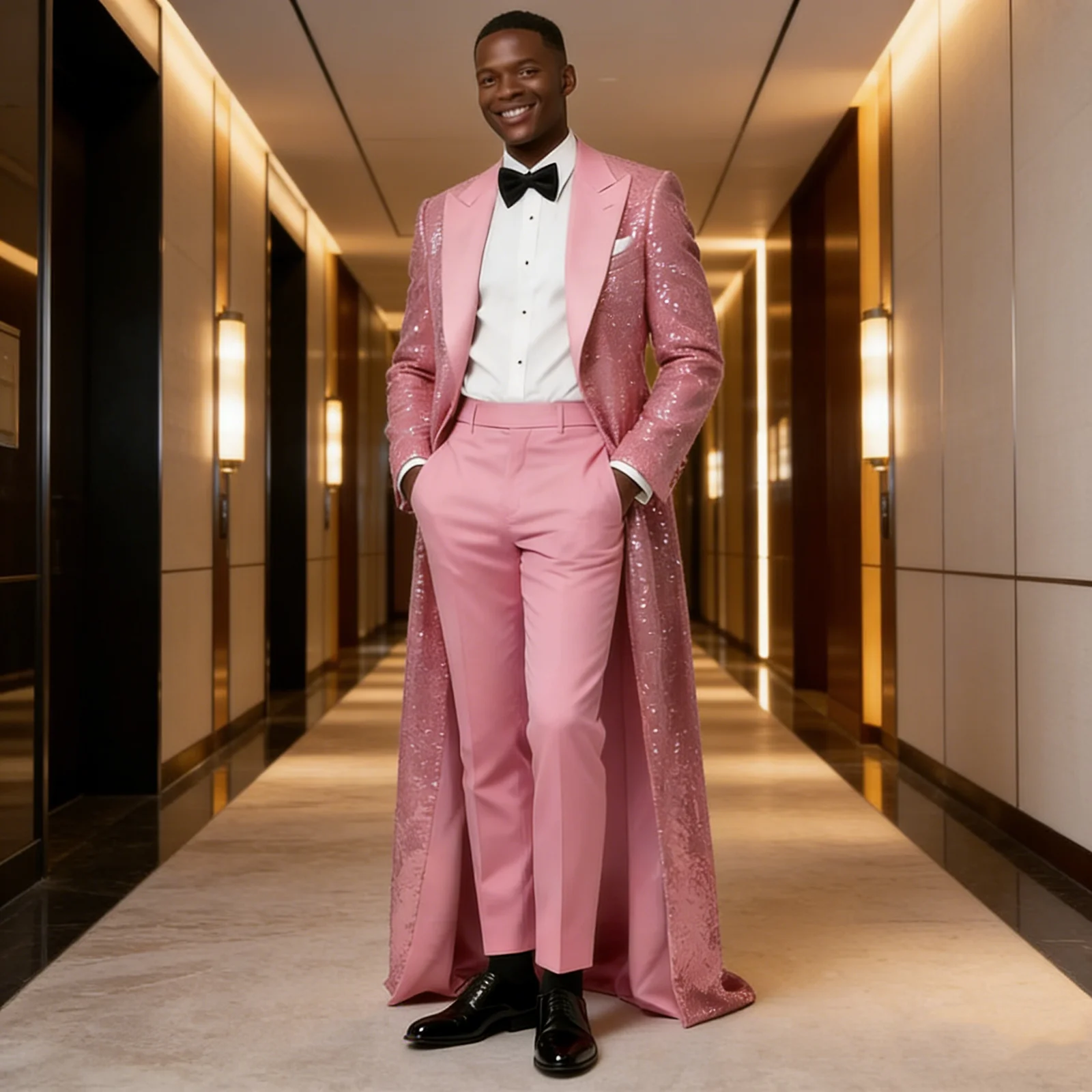 Costumes de smoking longs à paillettes pour hommes, 2 pièces, grande taille, costumes de marié de mariage, revers, personnalisé, Costume de fête d'anniversaire pour bal de promo