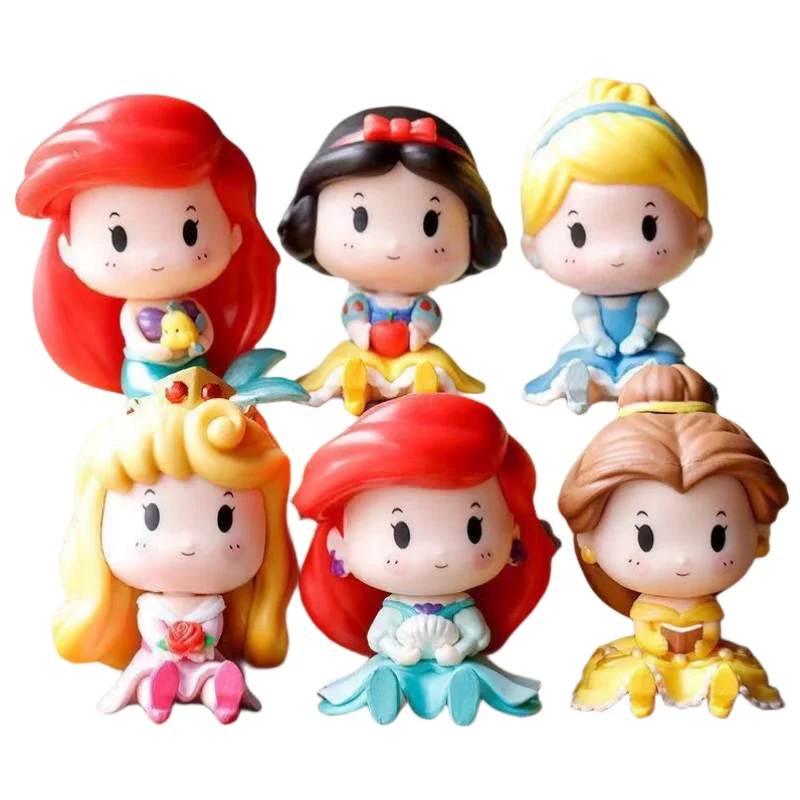 Frozen Sitting Series Peripheral Personality Cute Snow White Fairy Tale Mermaid Hand Model Car Decoration Toy Holiday Surprise