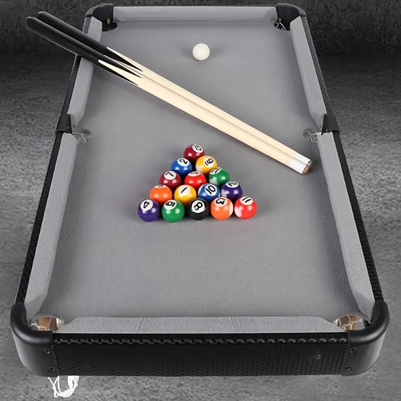 Portable Tabletop Billiard Table Pool Arcade Game Table for Kids Adults Living Room Game Room with Cue Sticks Ball Set Triangle