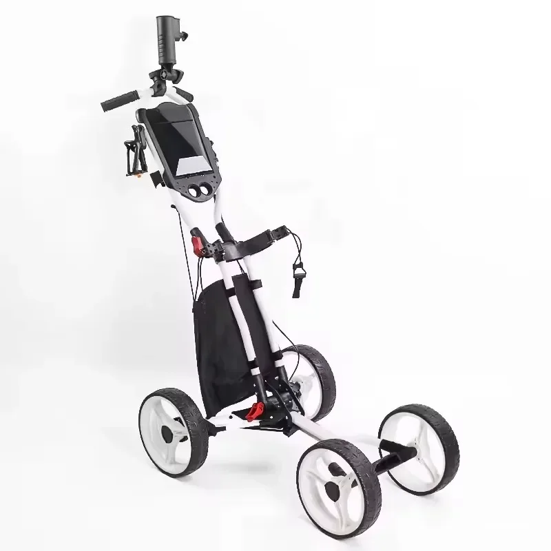 Aluminum Alloy Folding Custom Color 4 Wheel Trolley for Golf