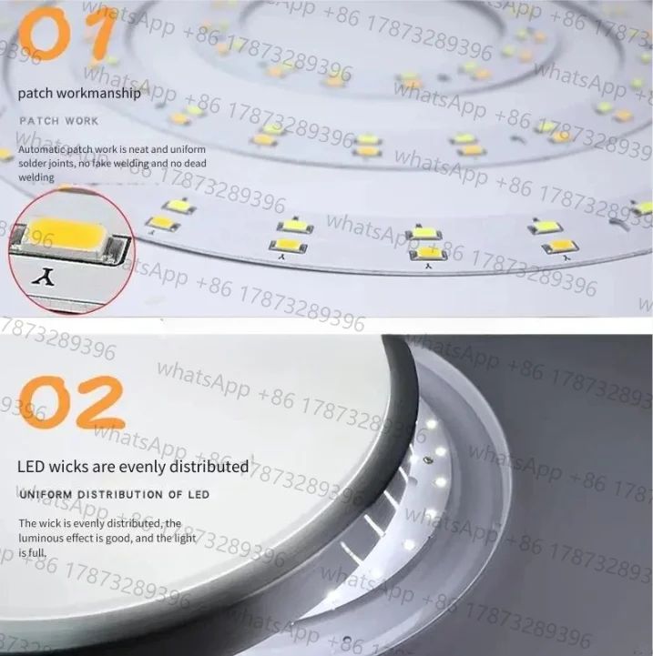 LED Ceiling Lamp Transformation Panel Lamp Strip Lamp with Three Color Remote Control Electrodeless Dimming Chipp