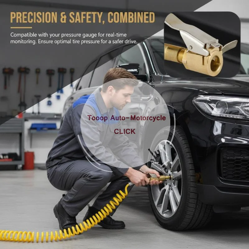 Brass Car Tire Inflation Quick Connector Leakproof Seal Easy Operation Universal Fit for Auto Garage Roadside Emergency