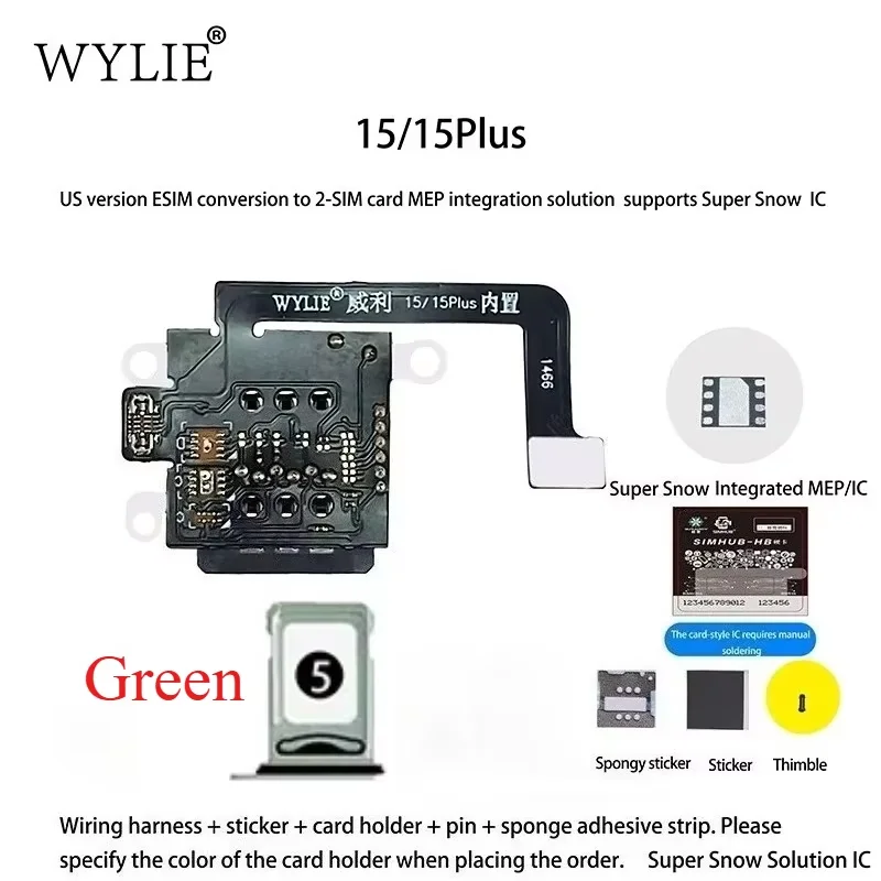 Solución de conversión de ESIM a doble SIM para iPhone 15 Plus, integración MEP, soporte Super Snow IC, reparación de iPhone 4