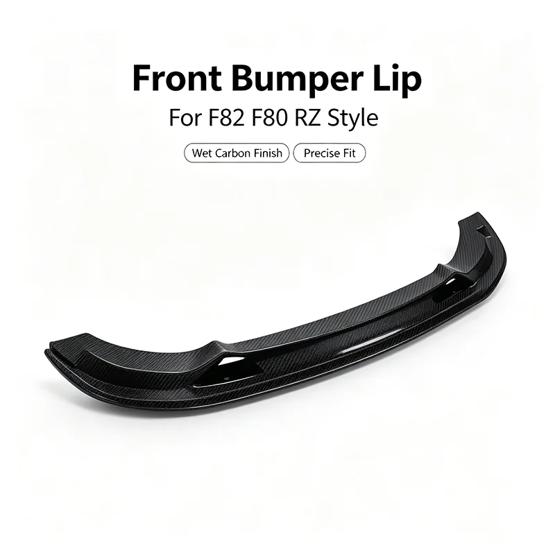 Carbon Fiber Front Lip Splitter For BMW F80 M3 F82 M4 RZ Sport Style Front Bumper Lower Chin Spoiler Car Exterior Modification