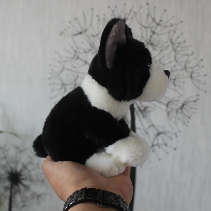 Simulated Animal French Bulldog Dog Puppy Boston Terrier Family Farm Pet Wild Nature Model Plush Toy Stuffed Doll Girl Boy Gift