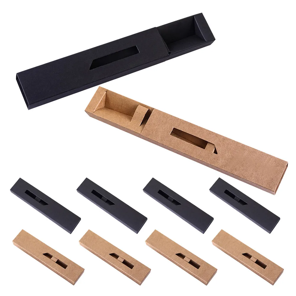 20pcs-kraft-paper-pen-boxes-sliding-drawer-design-pen-storage-case-with-window-portable-organizer-for-office-school-travel