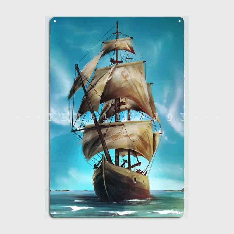 Pirate Ship Metal Plaque Poster Cinema Garage Garage Club Create Plates Tin Sign Poster