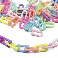 100Pcs Acrylic U-chain Plastic Chain Links Can be Assembled Macarons Colors DIY Jewelry Making Key Ring Accessories