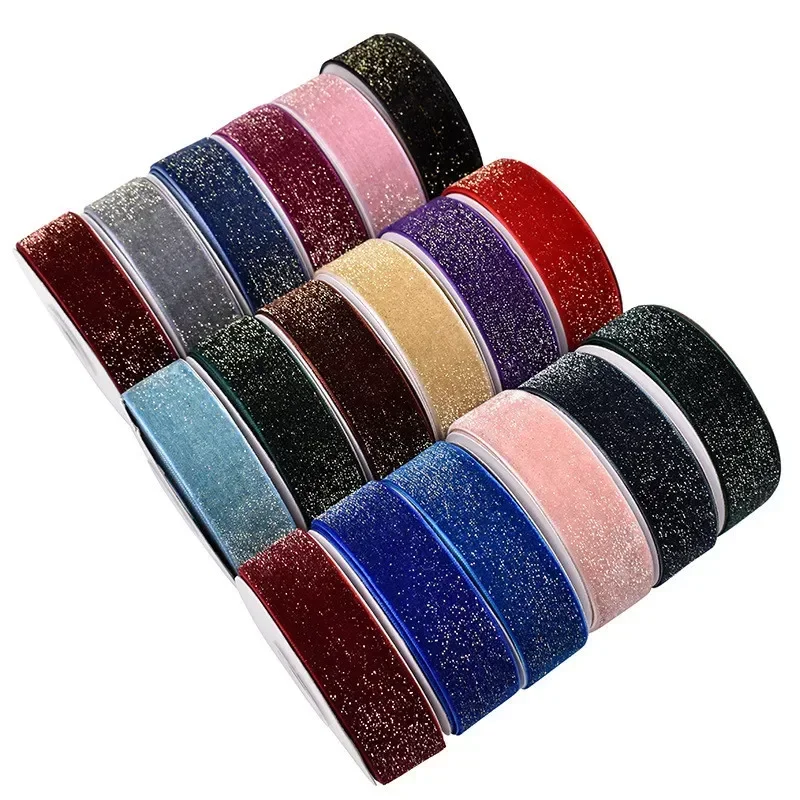 Ribbon Decoration Christmas Hair Clip 2.5cm 50Yards Colour Multi Star Velvet Dot Ribbon Velvet Bow