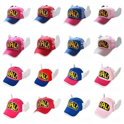 Gorras de Cosplay de Dr.Slump para adultos/niños, Arale gorra de béisbol, sombreros de alas de Ángel, malla transpirable de Color caramelo/sombrero de lona