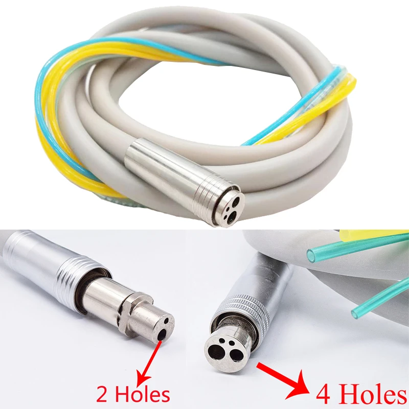 Dental Silicone Hose with Fitting for High/low Speed Air Turbine Handpiece with Connector Dental Chair Accessories 2/ 4 Holes