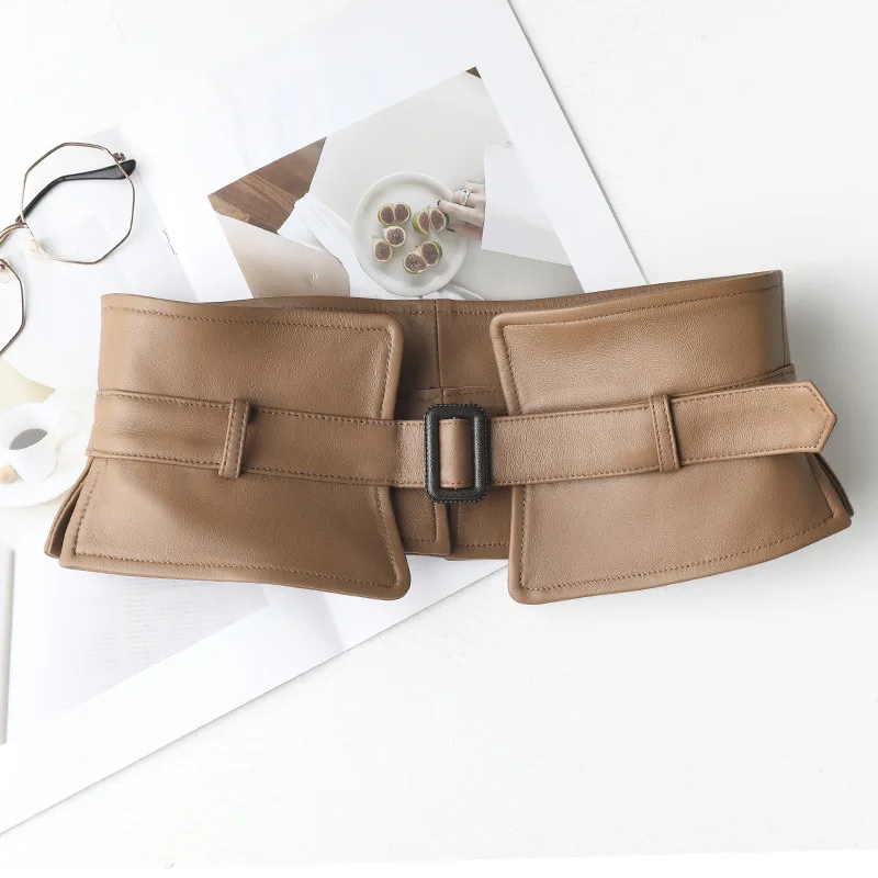 2023 New Fashionable And Versatile Waist Cover Genuine Sheepskin Leather Belt E38