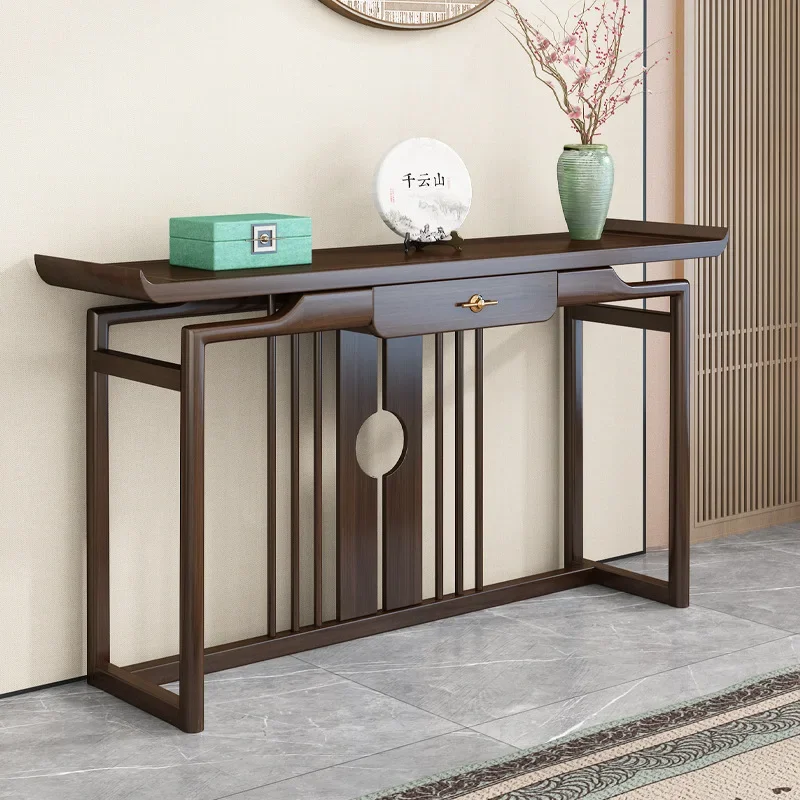 New Chinese-style entrance Solid wood simple supply table Light luxury entrance cabinet Supply table Entry entranc
