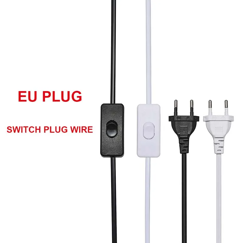 AC85-265V 660W 1.5M 1.8M przewód elektryczny kabel przełącznik lampy międzynarodowy standardowy przewód zasilający z wtyczką przełącznika 0.75,