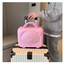 Lock-free Box Household Storage Laptop Toolbox Boot Bear Makeup Case With Gift Carrying 14-inch Mini Suitcase Cartoon Portable