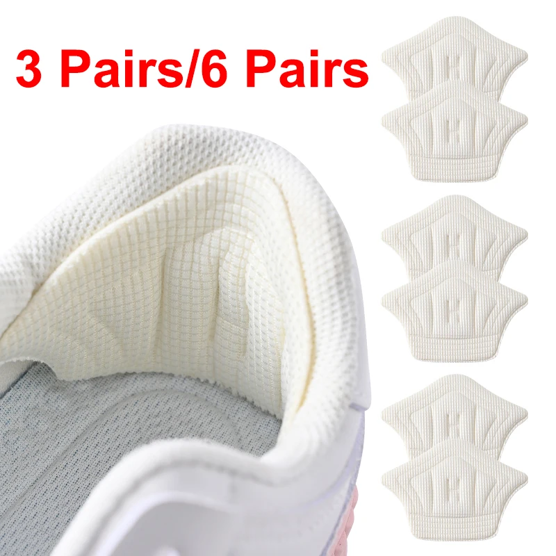 QA 3 pares/6 pares de almofadas adesivas para calcanhar, para calçados esportivos, tamanho ajustável, antidesgaste, almofada de amortecimento para os pés, palmilha.