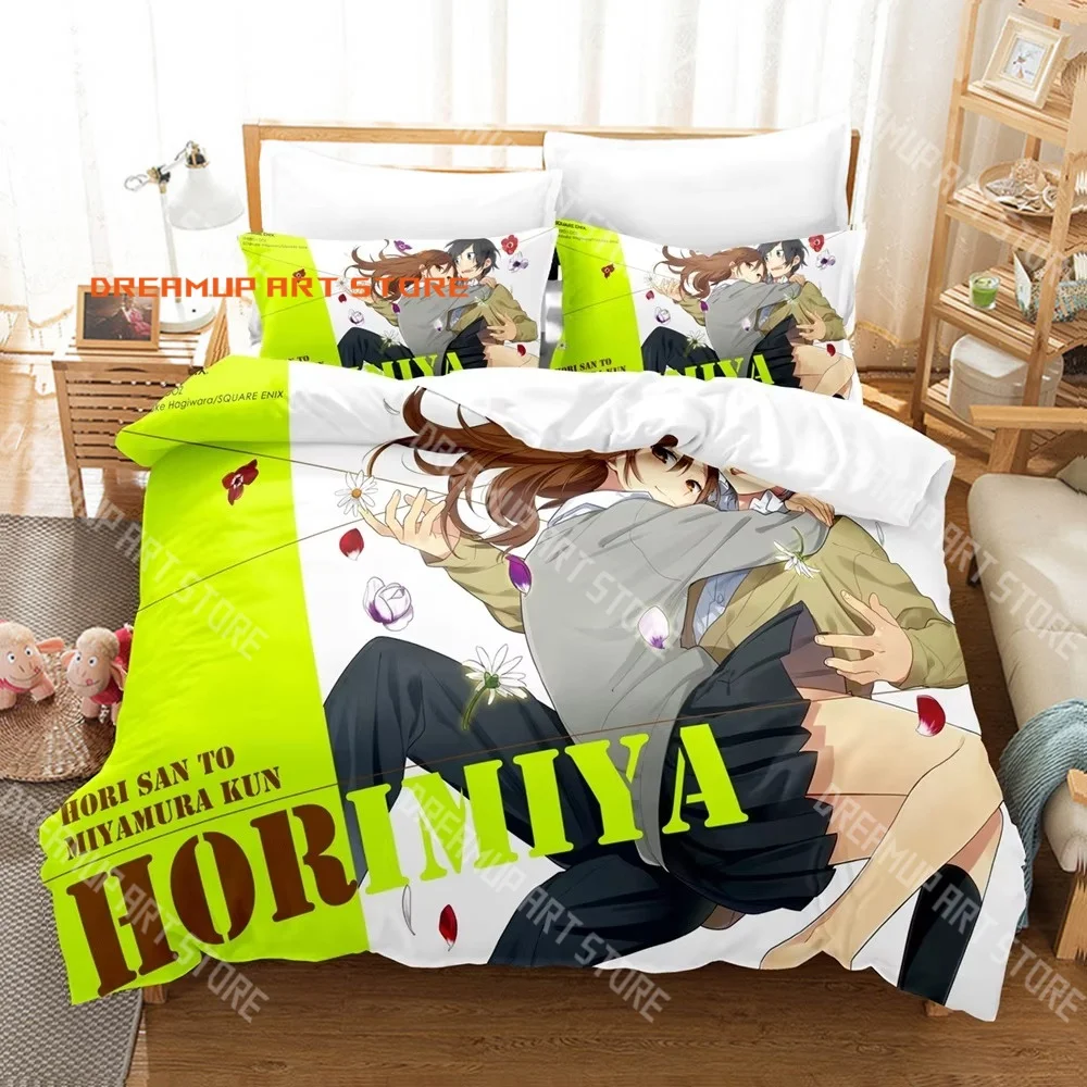 Horimiya Kyoko Hori Izumi Miyamura Bedding Set Single Twin Full Queen King Size Bed Set Adult Kid Bedroom Duvetcover Set