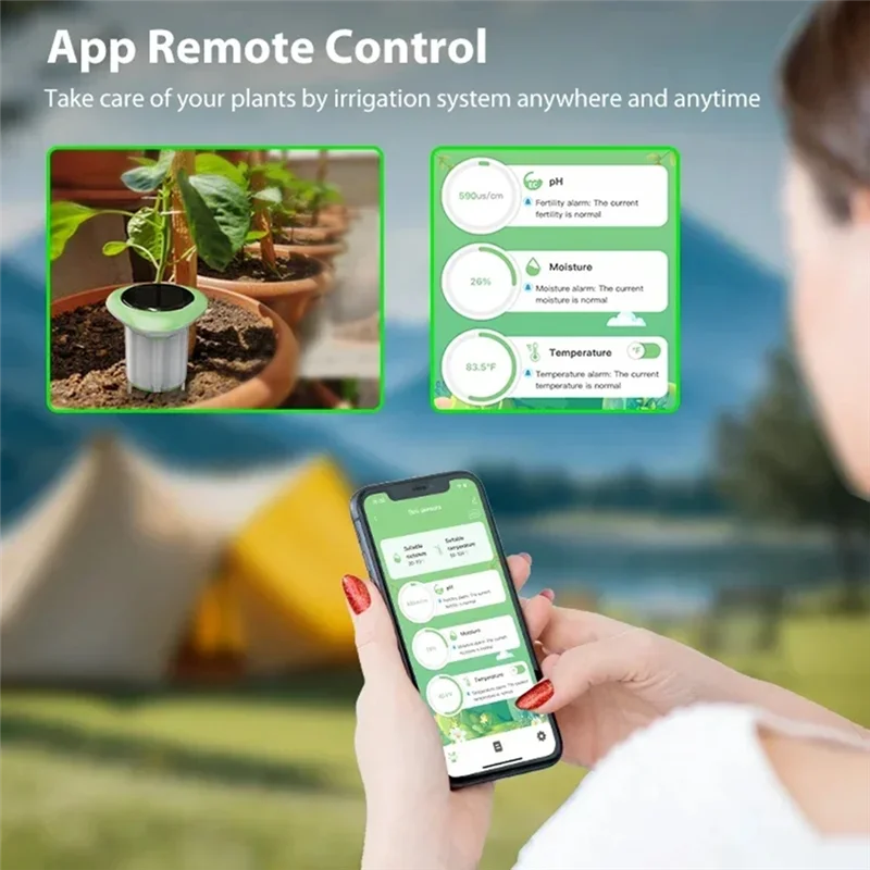 A24U Tuya Smart Soil Sensor Solar Power Temperature Moisture Sensor Soil Qualities Detection Sensor