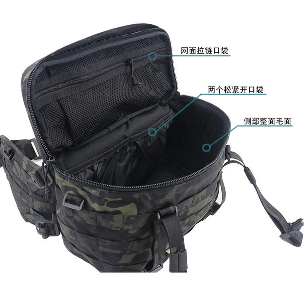 Tactical Backpack Waistband Carrier Set MOLLE Adjustable Utility Camouflage Storage Waist Pouch Bag CS Hunting Hiking Gear