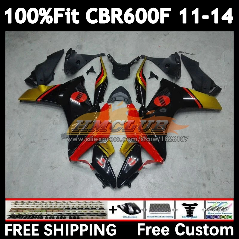 OEM Fairing For HONDA black golden CBR 600 F 600F CBR600 F4i 54No.17 CBR600F 11 12 13 14 CBR600F4i 2011 2012 2013 2014 Injection