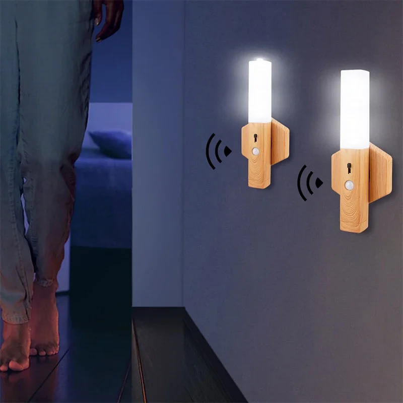 Bedroom Lamps Lamp With Motion Sensor Intelligent Human Body Induction Night Light For Home Leds Lighting Wall Small Lights