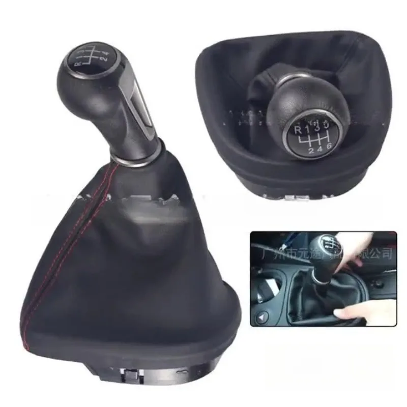 

Car-Stying 5/6 Speed Car Gear Stick Shift Knob with Leather Boot for Seat Leon MK2 1P 2005 2006 2007 2008 2009 2010 2011 2012