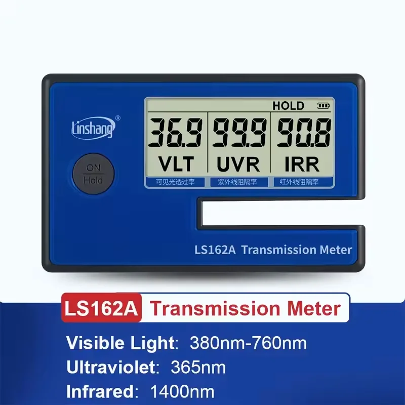 Linshang LS162A Portable Transmission Meter for Auto Glass & Window Film | Compact for Outdoor Use | Data Hold Function