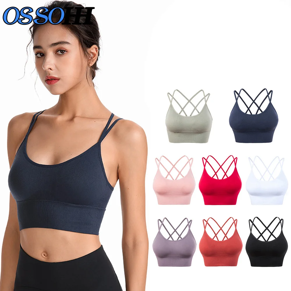 1Pcs Sports Bra for Women Push Up Cross Back Shockproof Running Gym Training Workout Yoga Underwear Crop Tops
