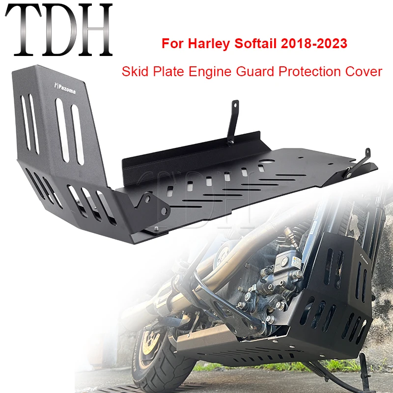 Lower Engine Base Chassis Guard Skid Plate Pan Protector For Harley Softail M8 Fat Boy Breakout Street Bob Low Rider ST 2018-23