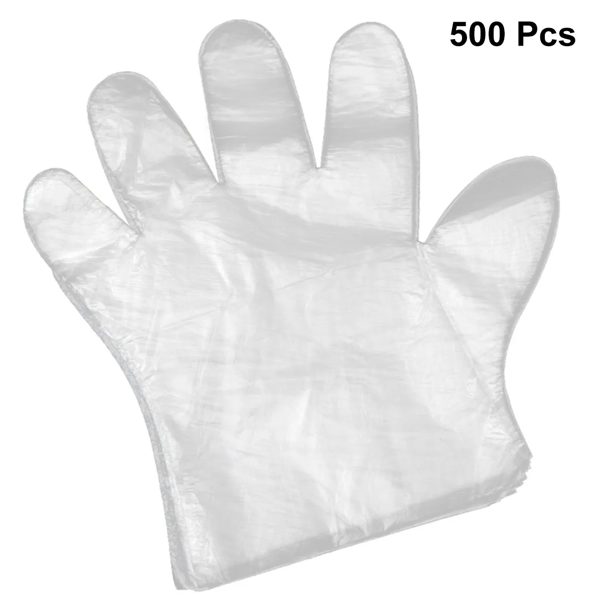 

500pcs Disposable Gloves Large Size Food Safe Pe For Cooking Kitchen Cleaning Food Processing Hair Dying Work Ambidextrous
