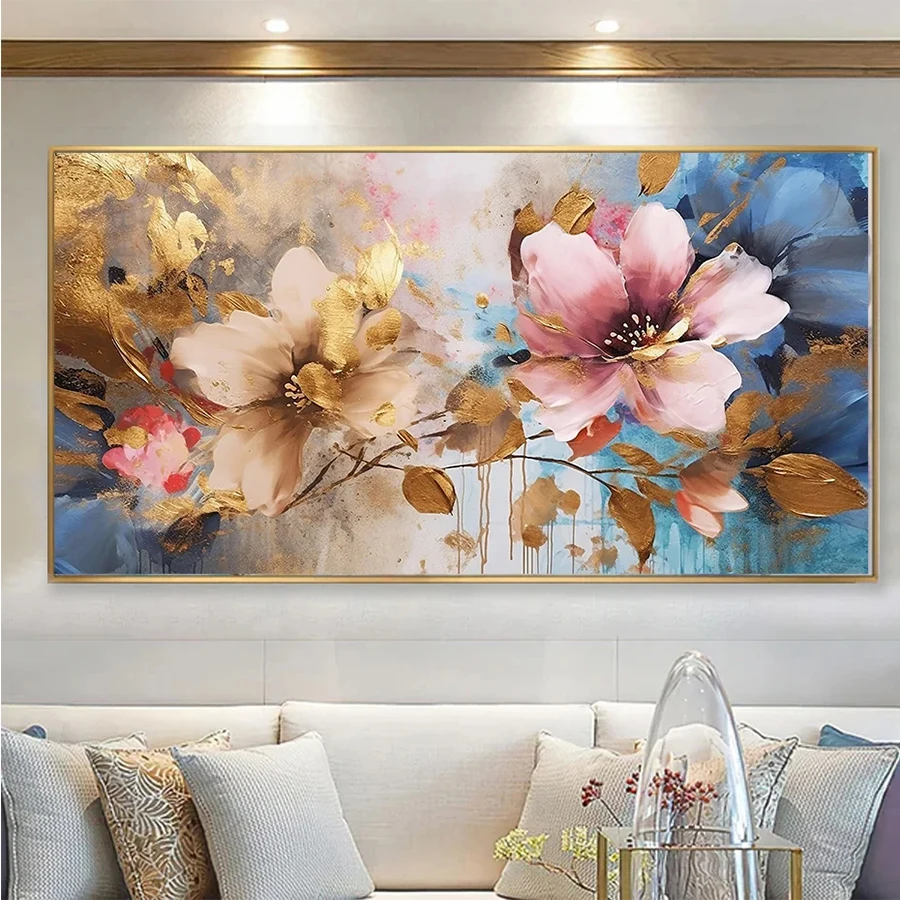 Diamond Embroidery Picture Nordic Abstract Golden Flower Art Diamond Painting Full Drill Mosaic Cross Stitch Wall Art