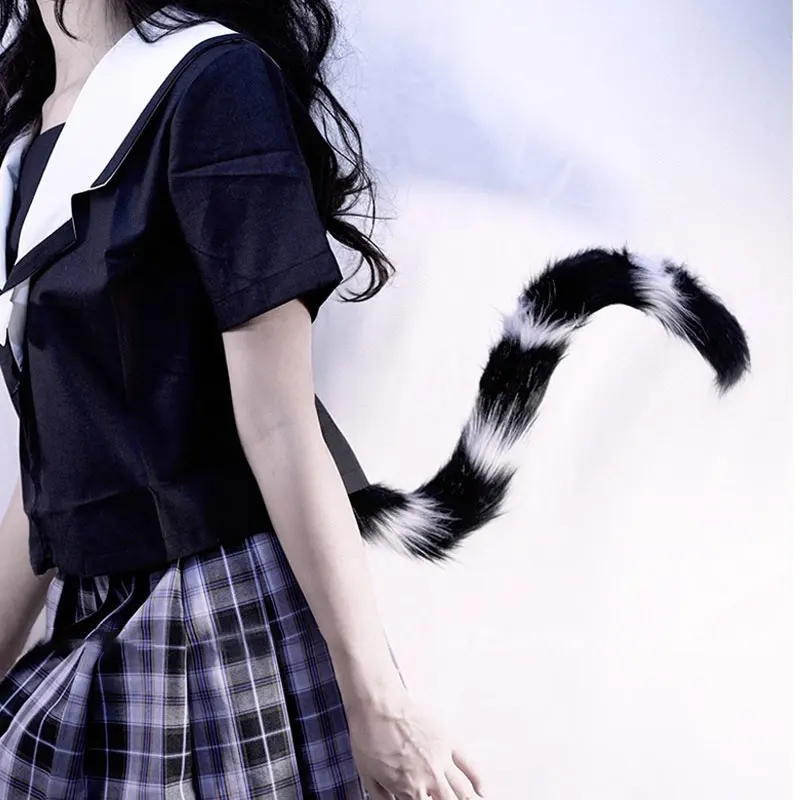 Lolita Fluffy Cute Cat Long Tail Girl Plush Tails Belt Dog Fox Anime Performance Role Play Cosplay Costume Props Kid Gift