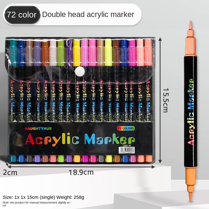 24-120 Kleuren Dubbelpuntige Acrylmarkerstift Set, Penseelmarkers voor Steenverf, Canvas, Hout, Keramiek, Kunstbenodigdheden voor Kinderen
