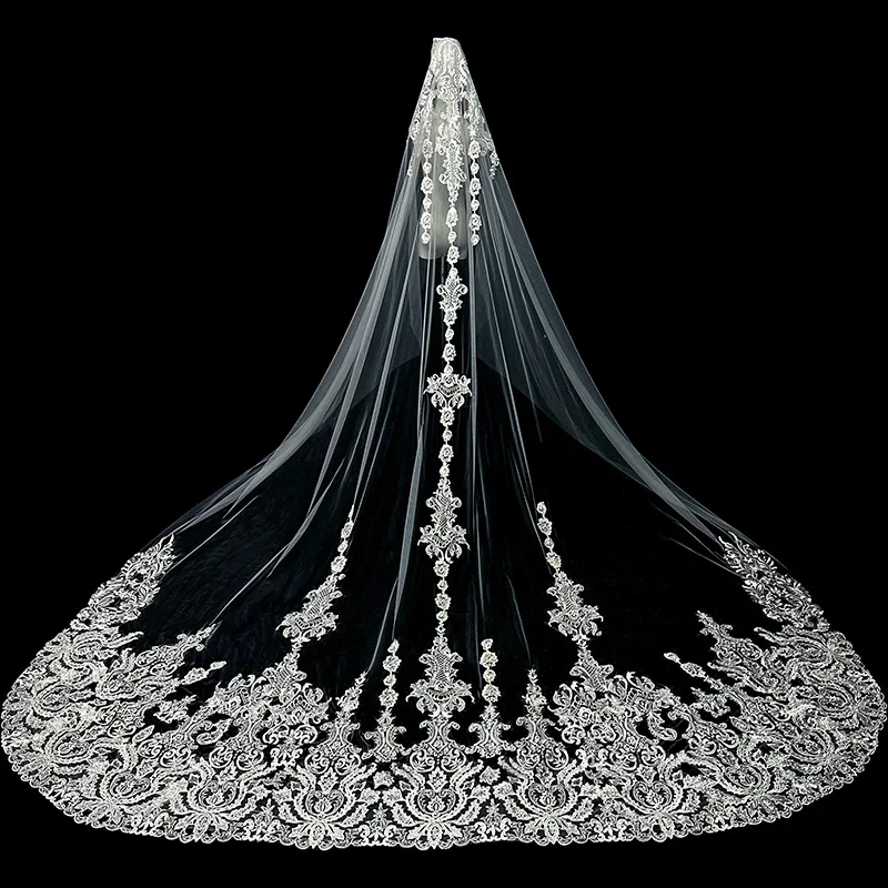 Wedding Events Accessory Long Size Embroidered Bridal Veils