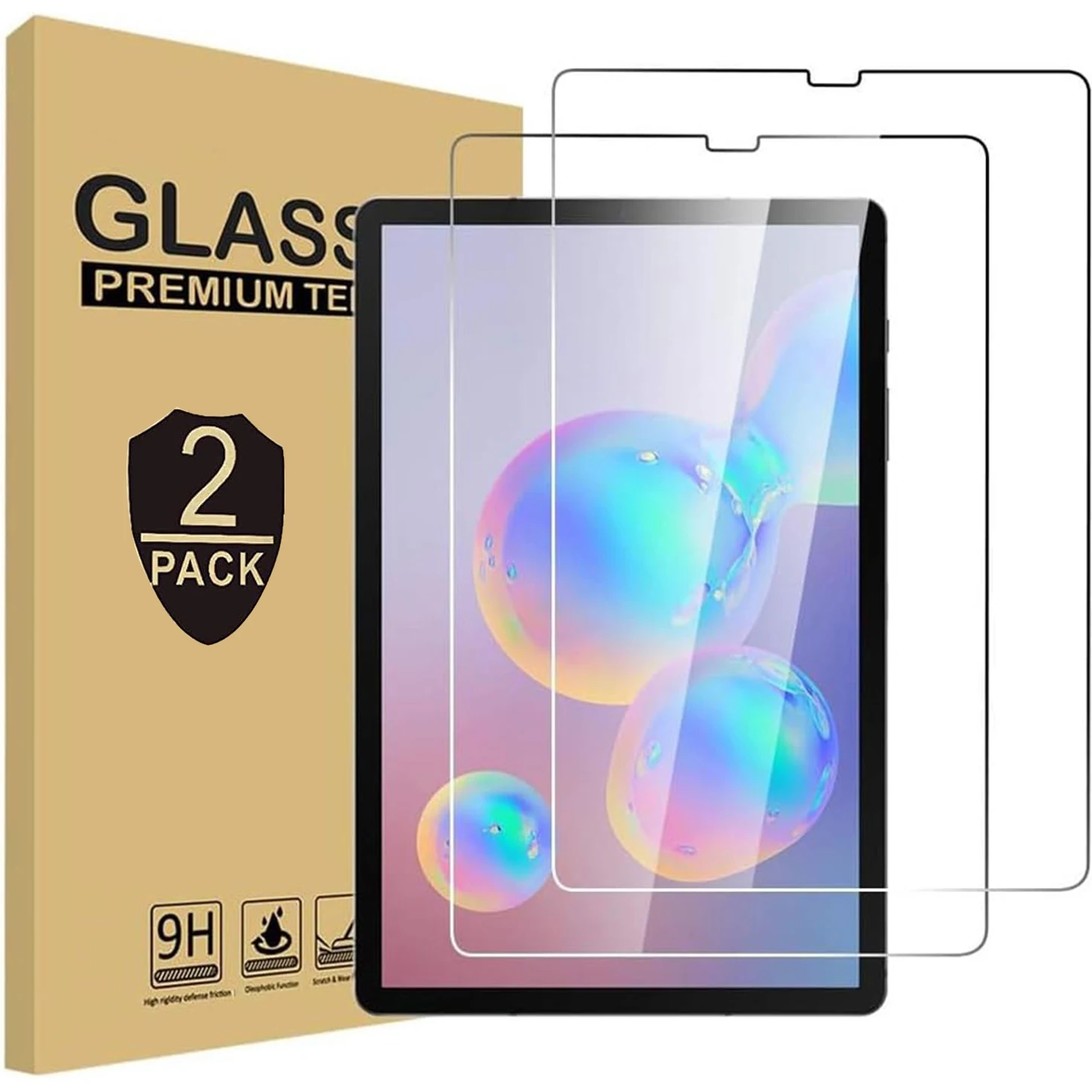 2pcs 9H Tempered Glass For Samsung Galaxy Tab S6 10.5'' 2019 SM-T860 SM-T865 Clear Screen Protector Anti Scratch Protective Film