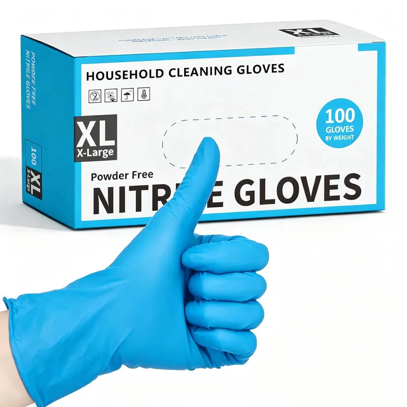 20/50/100PCS Blue Disposable Nitrile Gloves Household Cleaning Gloves Kitchen Dishwashing Hairdressing Manicure Tattoo Tool