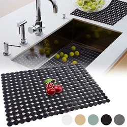 2PCS Sink Protectors Good Grip Sink Mat for Kitchen Large Multifunctional PVC Heat resistan Sink Mat Protector for Home Bathroom