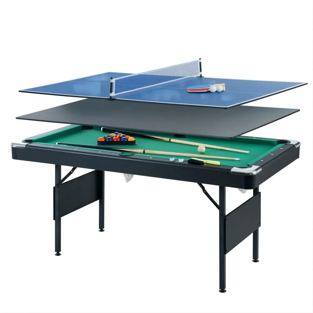 Mesa de juego multifuncional, mesa de billar, mesa de billar 3 en 1, mesa de billar, tenis de mesa, mesa de comedor, mesa de juego interior, juegos de mesa