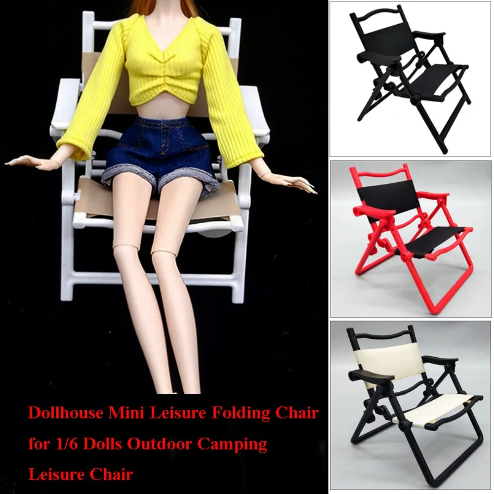 Mini Dollhouse Leisure Folding Chair 5 Colors 10.3*11*13cm Outdoor Camping Leisure Chair Accessories Dollhouse Home Decor