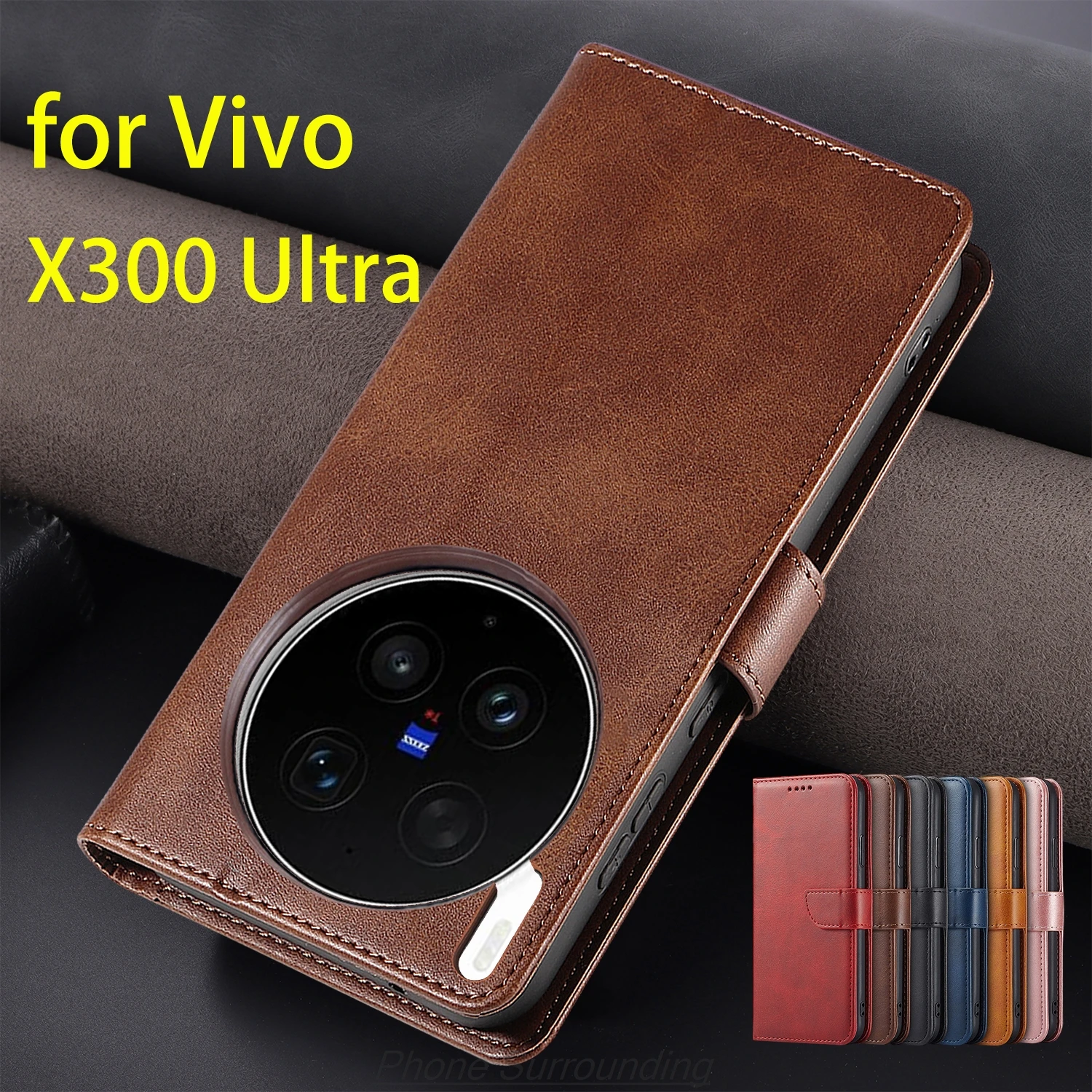 Funda de cuero con tapa tipo billetera para Vivo X300 Ultra Pro / Vivo X300s, fundas protectoras de cuero PU para teléfono, funda tipo holster, capa, fundas, coque