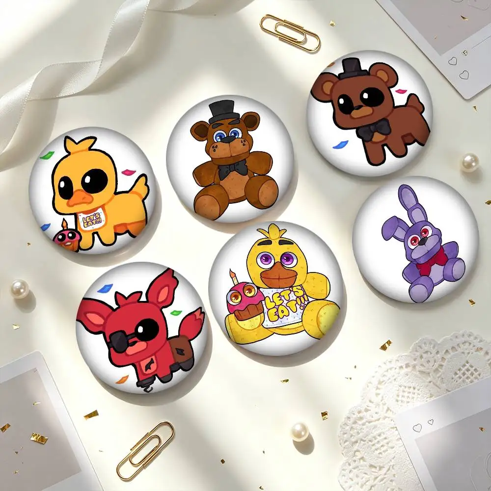 F-Five Nights at Freddy Chibi  25 32 44 58 75mm Badges Personalized Round Brooches Pins Accessory Gift