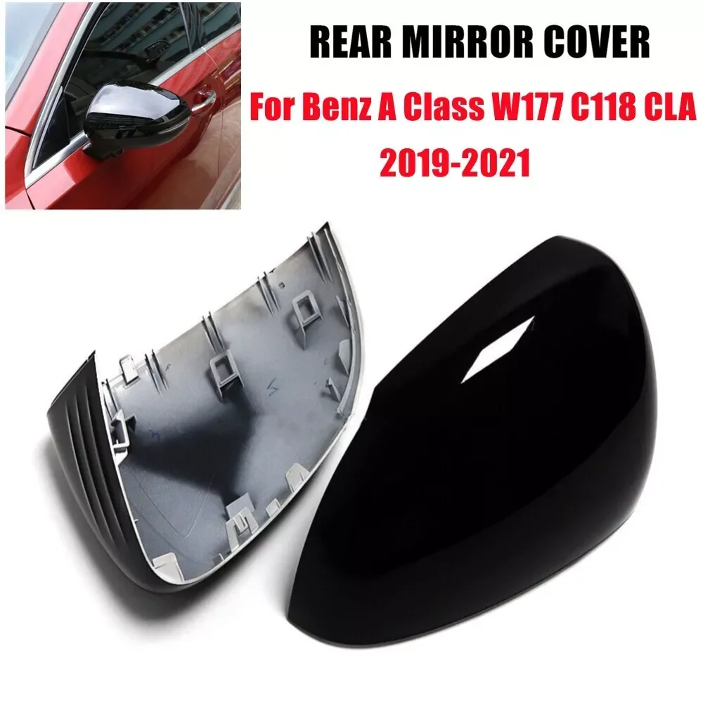 For LHD Mercedes Benz A Class CLA W177 C118 2019-2021 LHD Car Replacement Rearview Side Mirror Cover Cap Exterior Door Case Trim