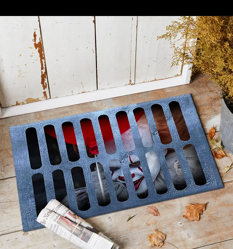 VIKAMA هالوين مهرج المجاري الكلمة حصيرة غرفة المعيشة المطبخ الكلمة حصيرة سجادة غرفة النوم غرفة الطعام ديكور المنزل