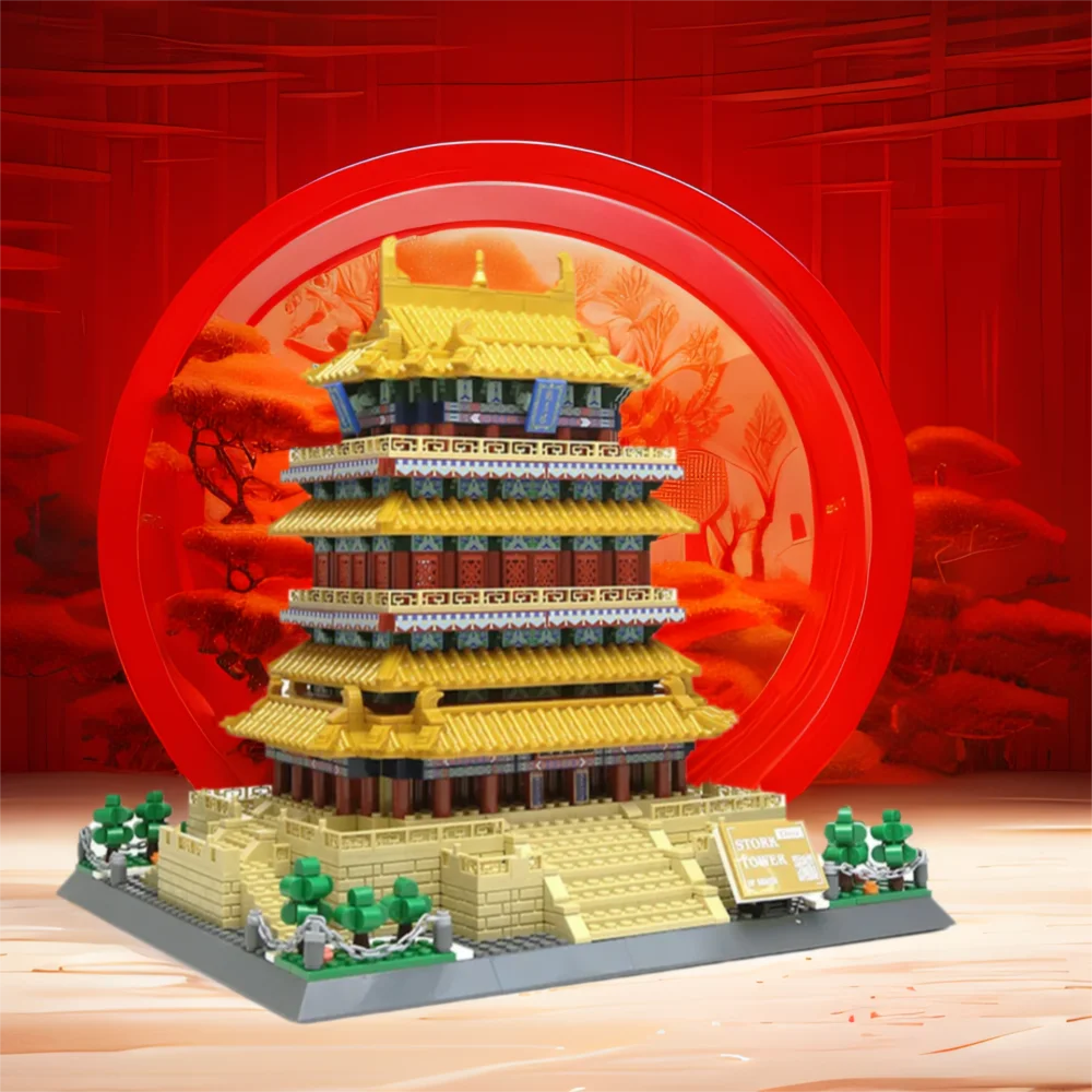 

Креативный Китай, древняя архитектура, строительный блок, гуанка, башня, строительный кирпич, развивающие игрушки, наборы моделей для подарков