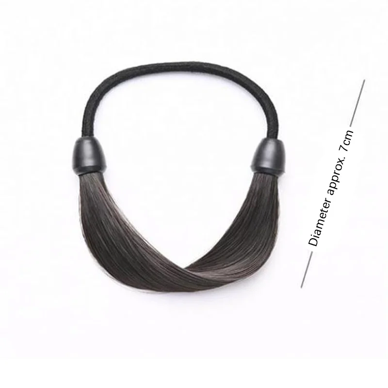 Simulation Wig Hair Band Leather Band Female Head Rope Tie Hair Ponytail Hair Rope Holster Headwear