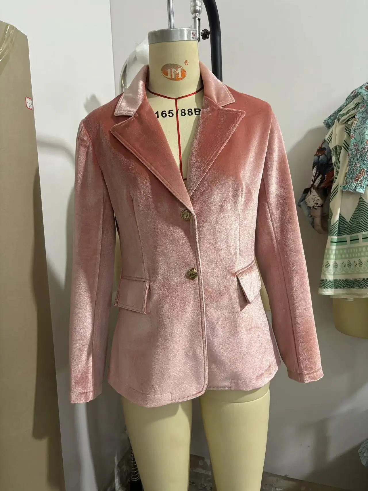 2025 jaqueta feminina europeia e americana de manga comprida elegante slim fit com bolso para mulheres