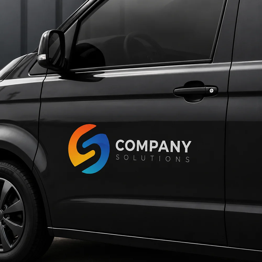 Custom Company Logo & Website Car Sticker – Professional Business Branding Vinyl Decal