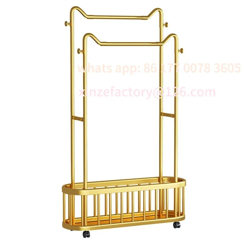 

Customizable Doll Storage Rack Clothes Storage Rack Floor-Standing Indoor Movable Wardrobe With Wheels Hanger Bedroom Home Coat