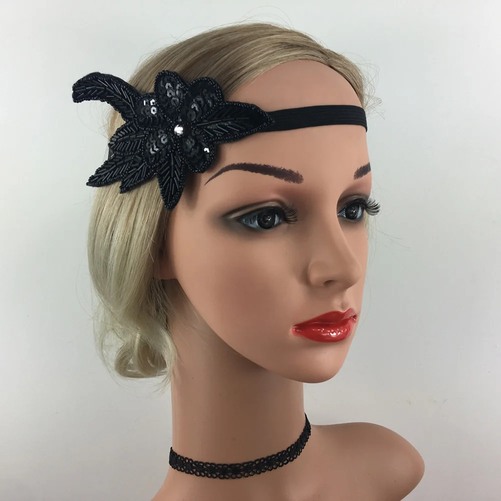 

Wedding Beading Headdress Black Handmade Hair Band Bride Bridesmaid Wedding Hair Hoop Headdress for Bride