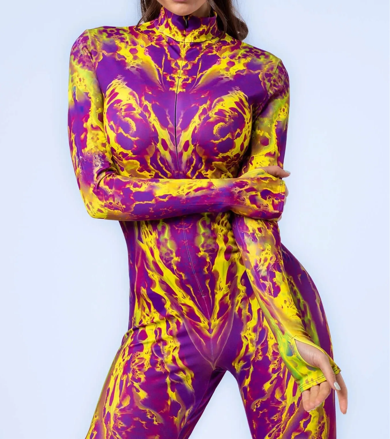 Halloween-Karnevalsparty Aerial Yoga Zentai Damen Enger Gothic Mechanischer Erwachsenen-Futuristischer Technologie-Roboter Cosplay-Jumpsuit – Detail 17